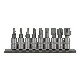 Zestaw bitów Torx na nasadkach 1/4" na listwie 9 szt. Stalco