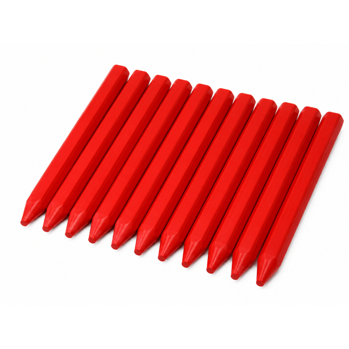 12x Kredka budowlana woskowa STALCO czerwona 12x120 mm S-76035