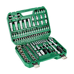 Zestaw kluczy nasadowych 1/4" + 1/2" 110 el. Stalco