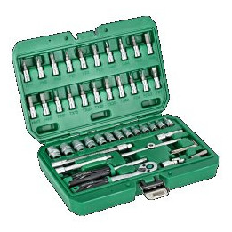 Zestaw kluczy nasadowych STALCO 1/4" 48 elementów grzechotka 90T