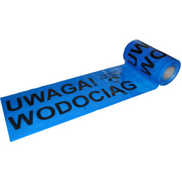 Taśma ostrzegawcza niebieska 100 mb UWAGA WODOCIĄG