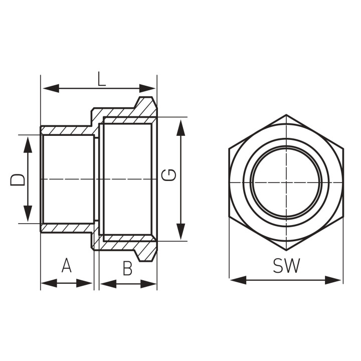 Mufa przejściowa do wlutowania 18 x 1-2" – Ferro
