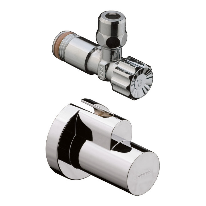 Hansgrohe Zawór kątowy z osłoną, G 3/8, Nikiel Szczotkowany