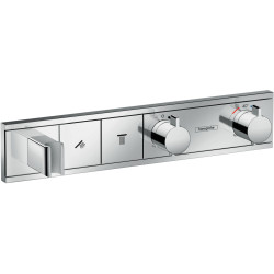 Hansgrohe RainSelect Bateria termostatyczna do 2 odbiorników ze zintegrowanym przyłączem i uchwytem, podtynkowa, Chrom
