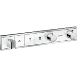 Hansgrohe RainSelect Bateria termostatyczna do 3 odbiorników ze zintegrowanym przyłączem i uchwytem, podtynkowa, Biały/Chrom
