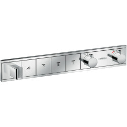 HG RainSelect Bateria termostatyczna do 4 odbiorników ze zintegrowanym przyłączem i uchwytem, podtynkowa, Chrom