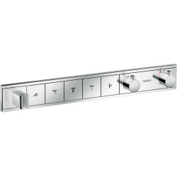 HG RainSelect Bateria termostatyczna do 5 odbiorników ze zintegrowanym przyłączem i uchwytem, podtynkowa, Chrom