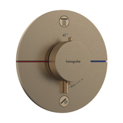 Hansgrohe ShowerSelect Comfort S Bateria termostatyczna do 2 odbiorników zgodna z normą EN 1717, podtynkowa, Brąz Szczotkowany