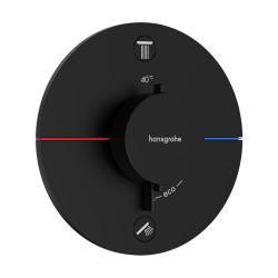 HG ShowerSelect Comfort S Bateria termostatyczna do 2 odbiorników zgodna z normą EN 1717, podtynkowa, Czarny Matowy