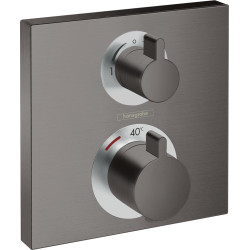 Hansgrohe Ecostat Square Bateria termostatyczna do 2 odbiorników, podtynkowa, Czarny Chrom Szczotkowany