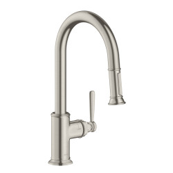 Axor Montreux Jednouchwytowa bateria kuchenna 180 z wyciąganą wylewką, Stal Szlachetna Finish