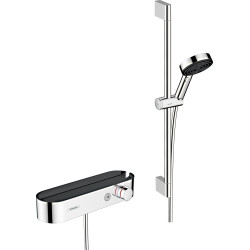 Hansgrohe Pulsify Select S System prysznicowy 105 3jet Relaxation z drążkiem 65 cm i baterią termost. prysznicową, natynkowy