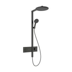 HG Raindance Alive S Komplet prysznicowy 300 1jet EcoSmart z termostatem ShowerSelect Comfort, Czarny Chrom Szczotkowany