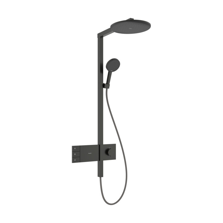 HG Raindance Alive S Komplet prysznicowy 300 2jet EcoSmart z termostatem ShowerSelect Comfort, Czarny Chrom Szczotkowany
