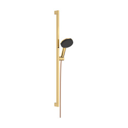 HG Raindance Alive Select S Zestaw prysznicowy 125 3jet EcoSmart z drążkiem Unica E Puro 90 cm EasySlide, Złoty Optyczny Polerow