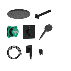 Hansgrohe Raindance Alive S System prysznicowy 300 1jet z baterią termostatyczną i iBox universal 2, podtynkowy, Czarny Matowy