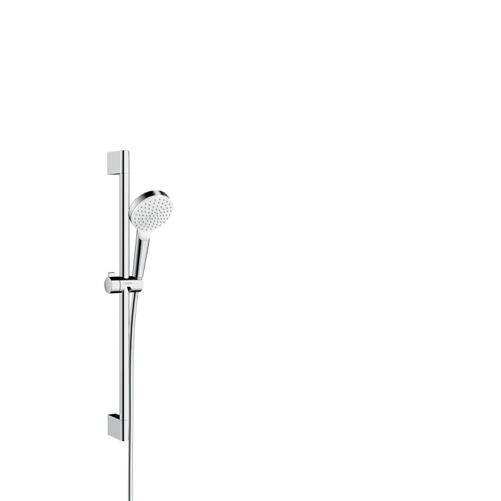 HG Crometta Zestaw prysznicowy 100 1jet EcoSmart z drążkiem 65 cm, Biały/Chrom