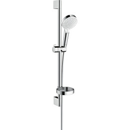HG Crometta Zestaw prysznicowy 100 Vario z drążkiem 65 cm i mydelniczką, Biały/Chrom