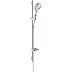 Hansgrohe Raindance Select E Zestaw prysznicowy 120 3jet EcoSmart z drążkiem 90 cm i mydelniczką, Biały/Chrom