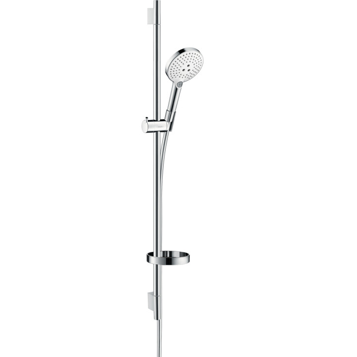 HG Raindance Select S Zestaw prysznicowy 120 3jet z drążkiem 90 cm i mydelniczką, Biały/Chrom