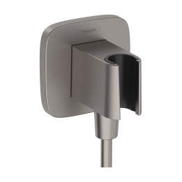 Hansgrohe FixFit Q Przyłącze węża z uchwytem, Czarny Chrom