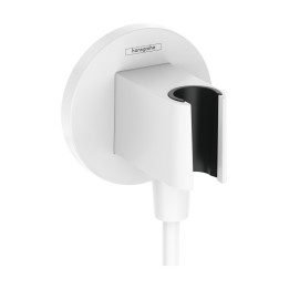 Hansgrohe FixFit S Przyłącze węża z uchwytem, Biały Matowy
