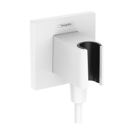 Hansgrohe FixFit E Przyłącze węża z uchwytem, Biały Matowy