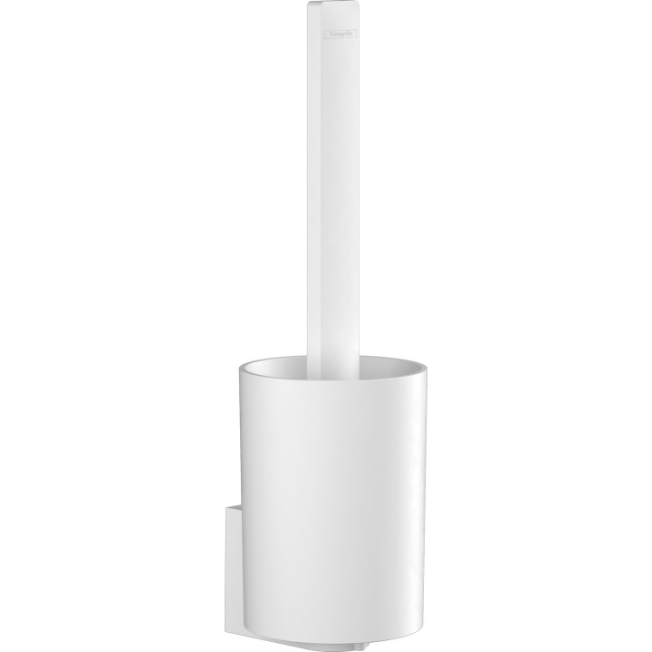 HG WallStoris Szczotka do WC z pojemnikiem, ścienna, Biały Matowy