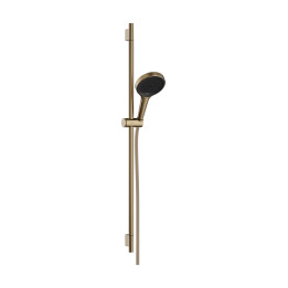 HG Rainfinity Zestaw prysznicowy 130 3jet EcoSmart z drążkiem S Puro 90 cm PushSlider i tekstylnym wężem Designflex 160 cm, Brąz