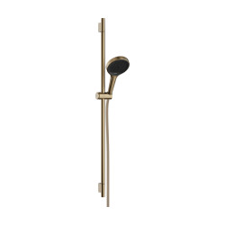 HG Rainfinity Zestaw prysznicowy 130 3jet EcoSmart z drążkiem S Puro 90 cm PushSlider i tekstylnym wężem Designflex 160 cm, Brąz