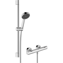 Hansgrohe Activera Select S System prysznicowy 95 2jet EcoSmart z drążkiem 65 cm i termostatem Ecostat Fine, natynkowy, Chrom