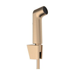 Hansgrohe Bidetowa główka prysznicowa Bidette 1jet S EcoSmart z uchwytem Porter S i wężem prysznicowym 125 cm, Brąz Szczotkowany