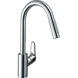 Hansgrohe Focus M41 Jednouchwytowa bateria kuchenna 240, wyciągana wylewka, 2jet, Chrom