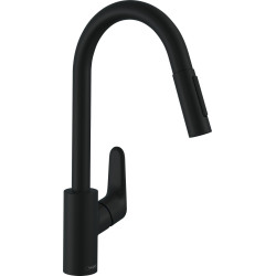 Hansgrohe Focus M41 Jednouchwytowa bateria kuchenna 240, wyciągana wylewka, 2jet, Czarny Matowy