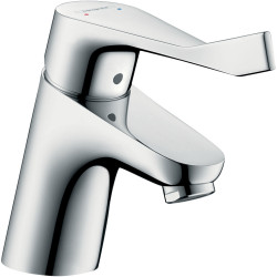 Hansgrohe Focus Jednouchwytowa bateria umywalkowa 70 Care z długim uchwytem 12,1 cm i kompletem odpływowym z cięgłem, Chrom