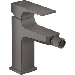 Hansgrohe Metropol Jednouchwytowa bateria bidetowa z kompletem odpływowym Push-Open, Czarny Chrom Szczotkowany