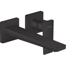 Hansgrohe Metropol Jednouchwytowa bateria umywalkowa z wylewką 22,5 cm, ścienna, podtynkowa, Czarny Matowy