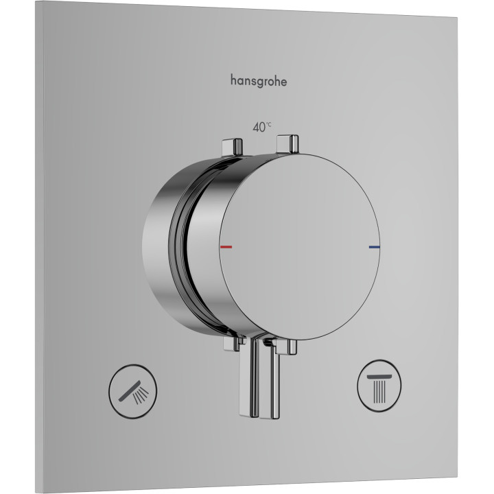 HG Ecostat Comfort E Bateria termostatyczna do 2 odbiorników, podtynkowa, Chrom