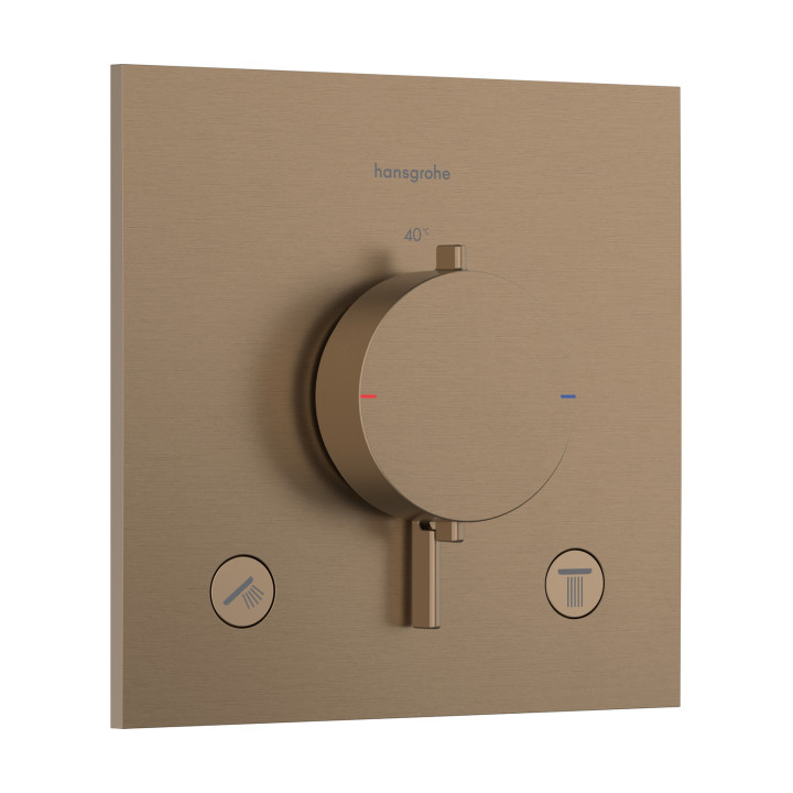 HG Ecostat Comfort E Bateria termostatyczna do 2 odbiorników, podtynkowa, Brąz Szczotkowany