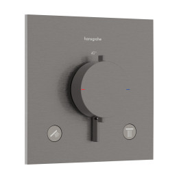 HG Ecostat Comfort E Bateria termostatyczna do 2 odbiorników, podtynkowa, Czarny Chrom Szczotkowany