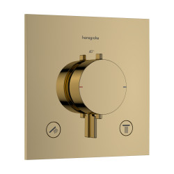 Hansgrohe Ecostat Comfort E Bateria termostatyczna do 2 odbiorników, podtynkowa, Złoty Optyczny Polerowany