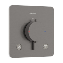 Hansgrohe Ecostat Comfort Q Bateria termostatyczna do 2 odbiorników, podtynkowa, Czarny Chrom Szczotkowany