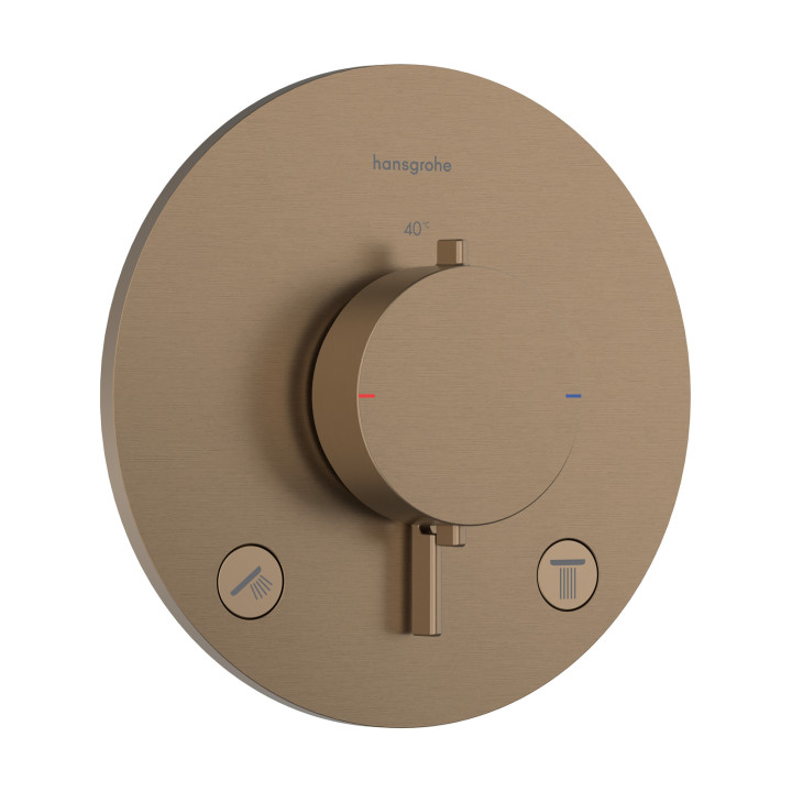 HG Ecostat Comfort S Bateria termostatyczna do 2 odbiorników, podtynkowa, Brąz Szczotkowany