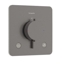 Hansgrohe Ecostat Comfort Q Bateria termostatyczna do 2 odbiorników EN 1717, podtynkowa, Czarny Chrom Szczotkowany