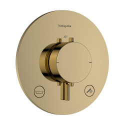 Hansgrohe Ecostat Comfort S Bateria termostatyczna do 2 odbiorników EN 1717, podtynkowa, Złoty Optyczny Polerowany