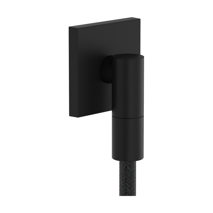 AX Wall outlet Fine Przyłącze węża, kwadratowe, Czarny Matowy