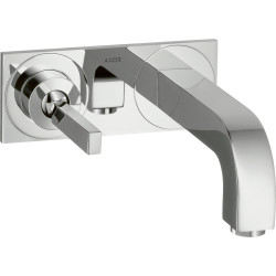 Axor Citterio Jednouchwytowa bateria umywalkowa z uchwytem Pin, wylewką 160 mm i płytką, ścienna, podtynkowa, Chrom