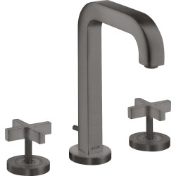 AX Citterio 3-otworowa bateria umywalkowa 170 z uchwytami krzyżowymi, rozetami, wylewką 140 mm i kpl. odpływowym z cięgłem, Czar