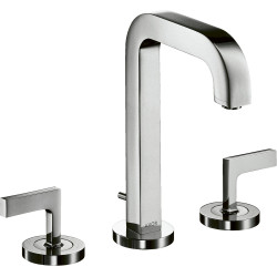 AX Citterio 3-otworowa bateria umywalkowa 170 z uchwytami jednoramiennymi, wylewką 140 mm, rozetami i kompletem odpływowym z cię