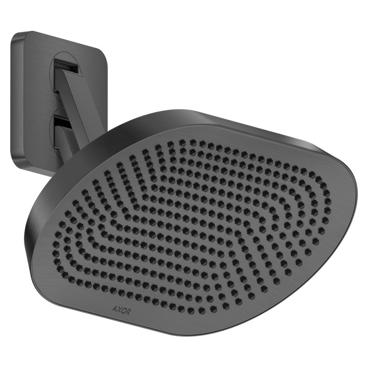 AX ShowerSphere Głowica prysznicowa 370/220 2jet EcoSmart z regulowanym ramieniem prysznicowym, Czarny Chrom Szczotkowany